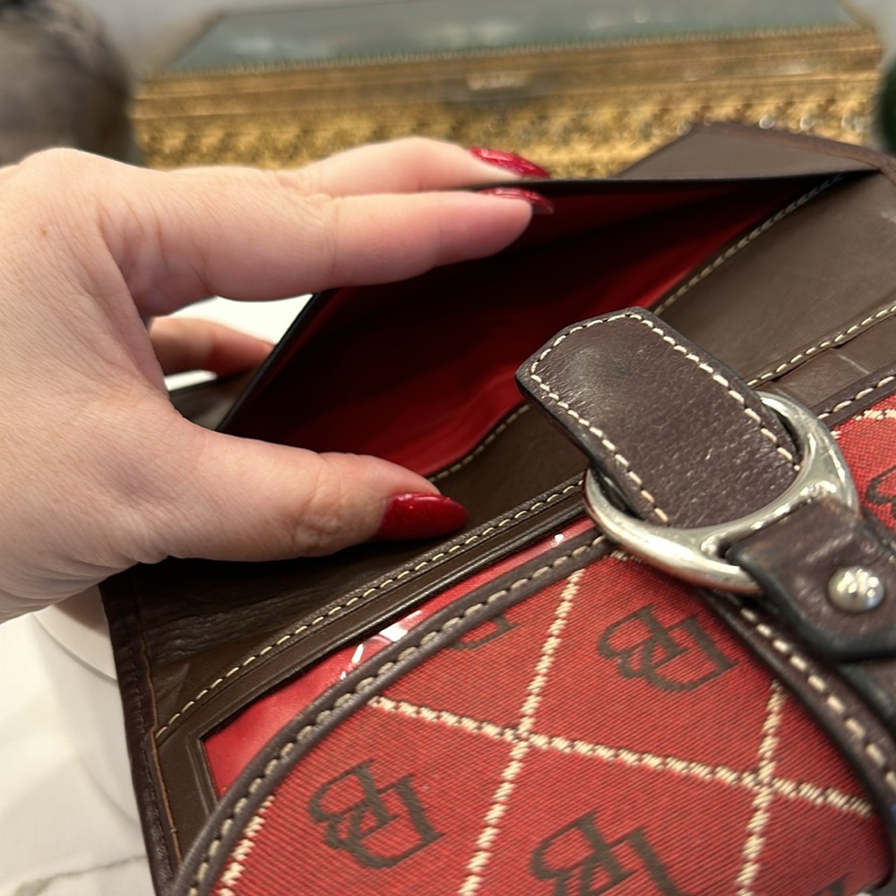 Dooney & Bourke - Leather & Canvas Buckle Wallet EUC - Picture 14 of 17